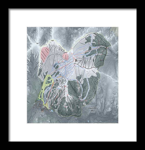Arapahoe Basin Ski Trail Map  - Framed Print - Powderaddicts