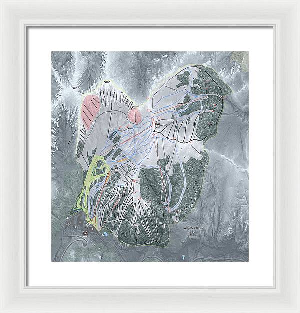 Arapahoe Basin Ski Trail Map  - Framed Print - Powderaddicts