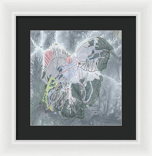 Arapahoe Basin Ski Trail Map  - Framed Print - Powderaddicts