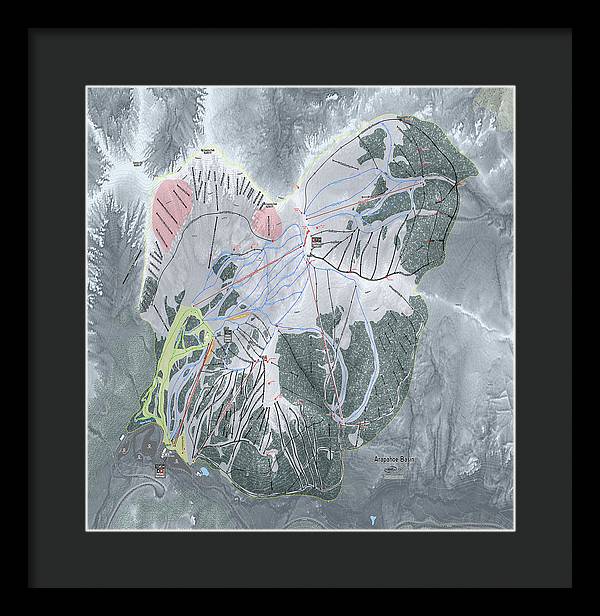 Arapahoe Basin Ski Trail Map  - Framed Print - Powderaddicts