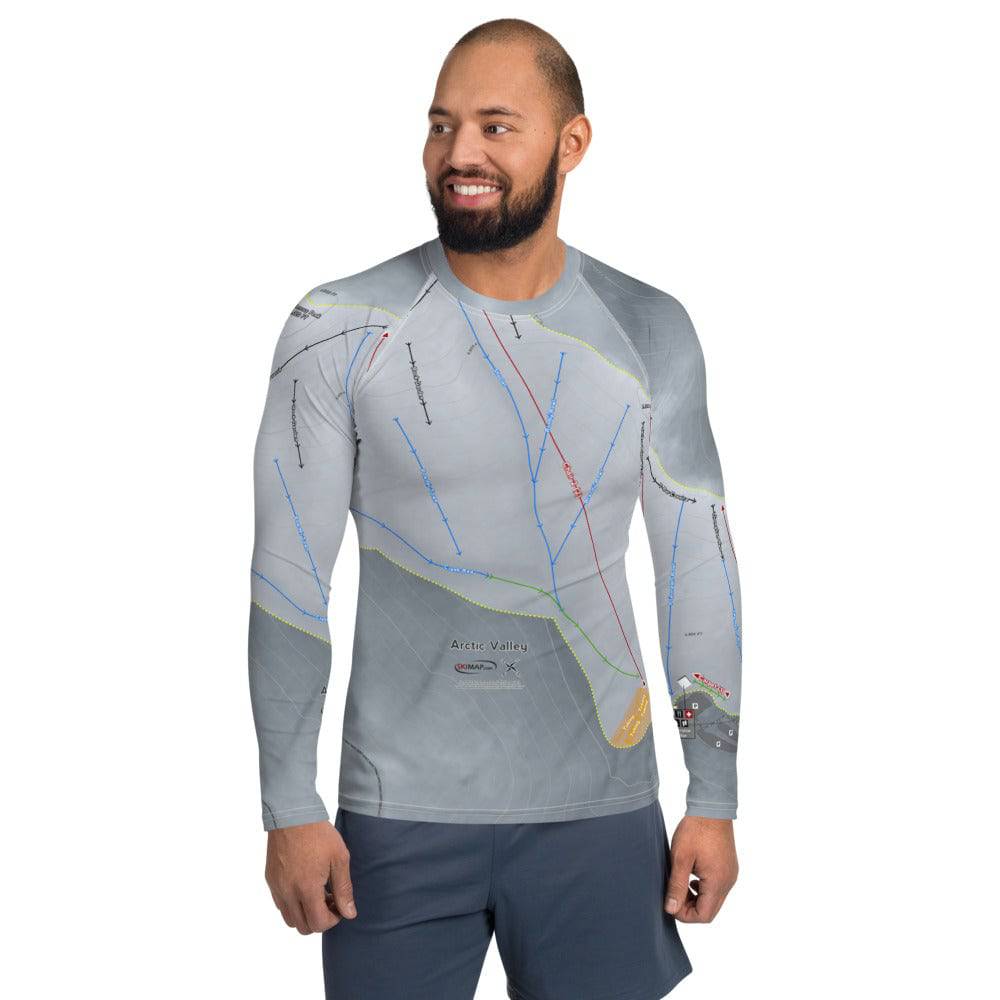 Arctic Valley, Alaska Ski Trail Map Men's Base Layer Top