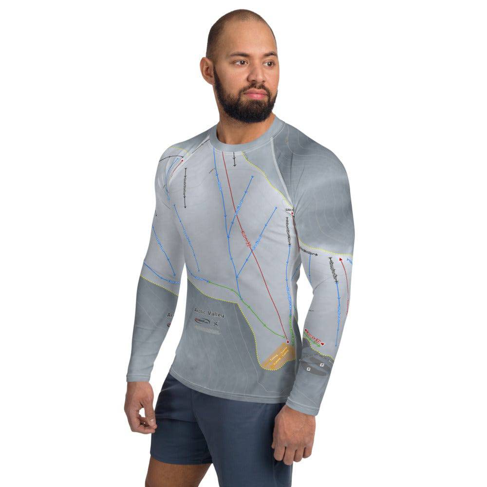 Arctic Valley, Alaska Ski Trail Map Men's Base Layer Top - Powderaddicts
