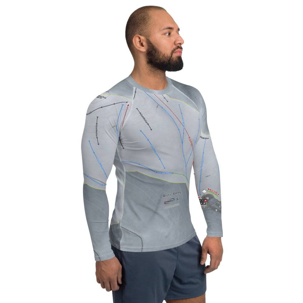 Arctic Valley, Alaska Ski Trail Map Men's Base Layer Top - Powderaddicts