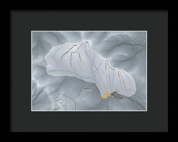Arctic Valley Ski Trail Map - Framed Print - Powderaddicts