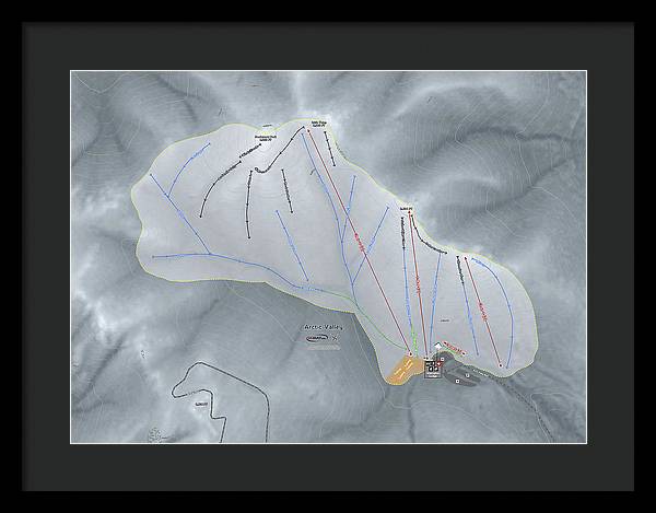 Arctic Valley Ski Trail Map - Framed Print - Powderaddicts