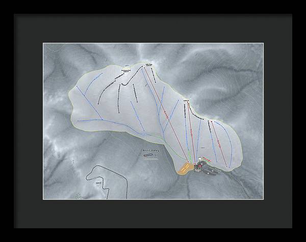 Arctic Valley Ski Trail Map - Framed Print - Powderaddicts