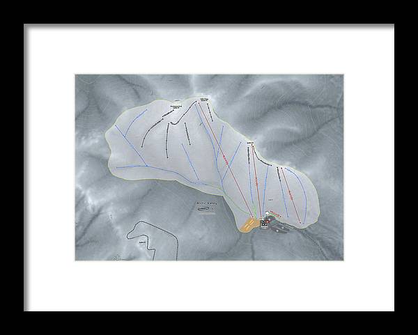 Arctic Valley Ski Trail Map - Framed Print - Powderaddicts