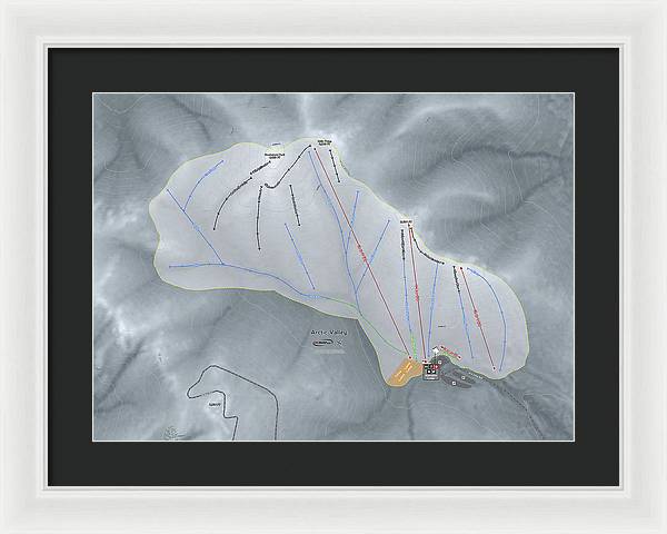 Arctic Valley Ski Trail Map - Framed Print - Powderaddicts