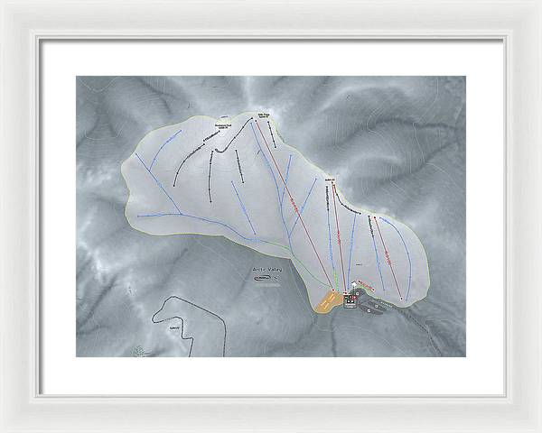 Arctic Valley Ski Trail Map - Framed Print - Powderaddicts