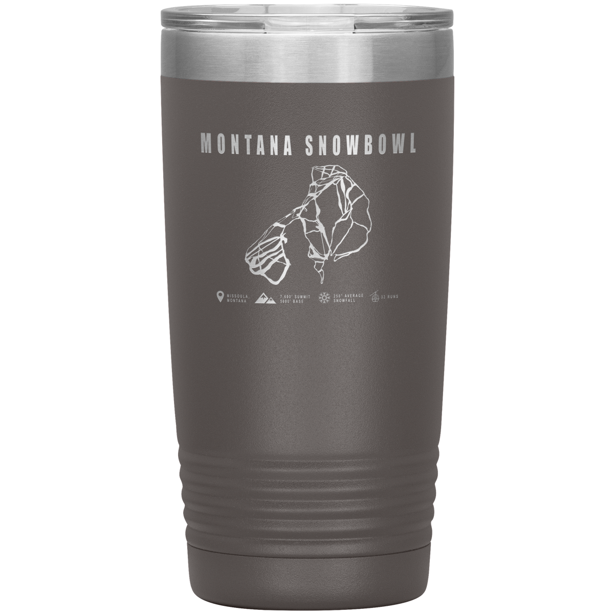 Montana Snowbowl, Montana Ski Trail Map 20oz Tumbler - Powderaddicts