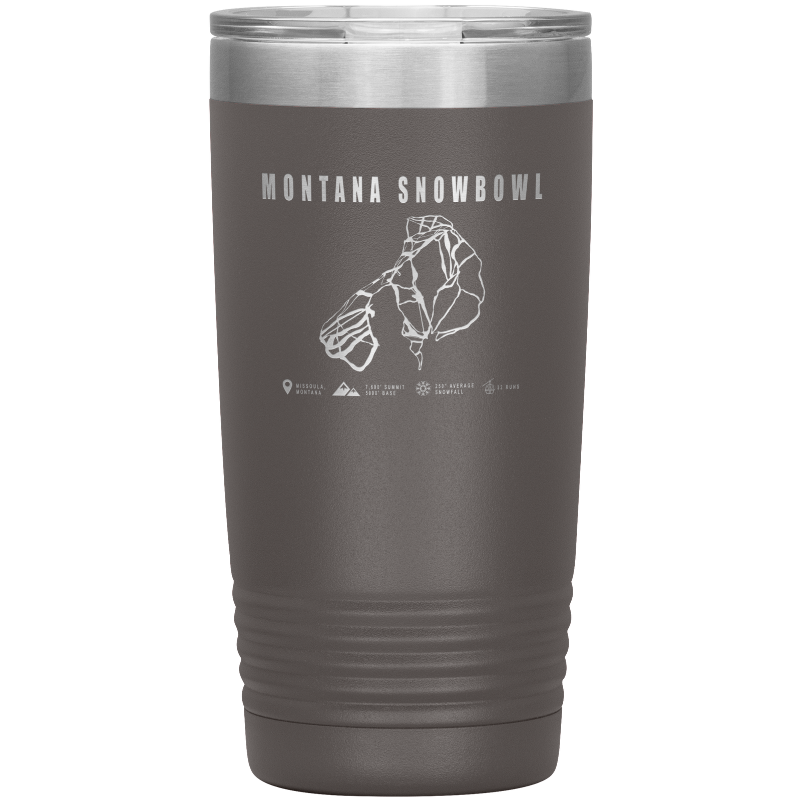Montana Snowbowl, Montana Ski Trail Map 20oz Tumbler - Powderaddicts