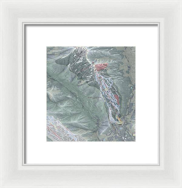 Aspen Highlands Ski Trail Map - Framed Print - Powderaddicts