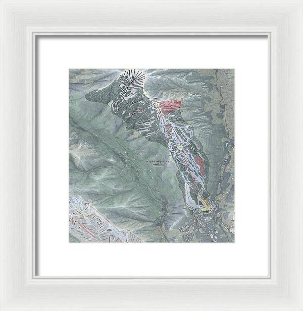 Aspen Highlands Ski Trail Map - Framed Print - Powderaddicts