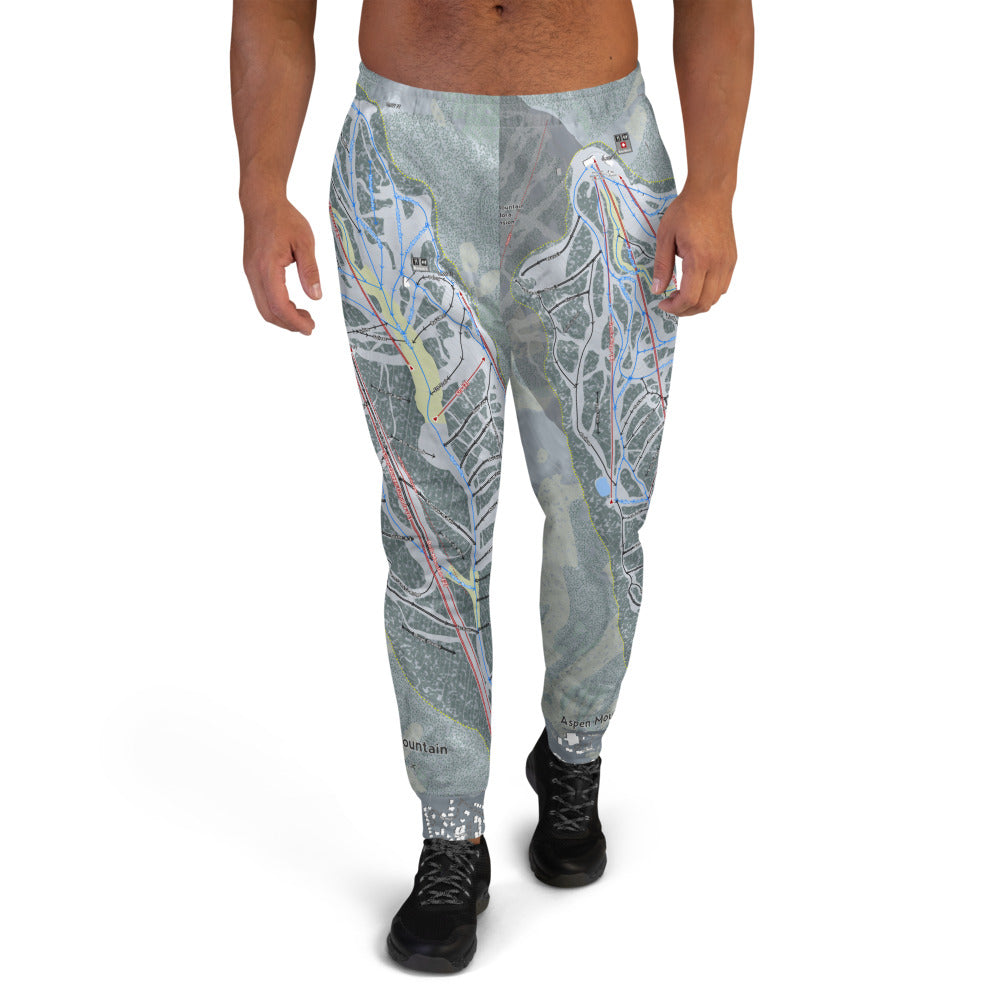 Aspen Mountain, Colorado Ski Trail Map Men's Mid-Layer - Powderaddicts