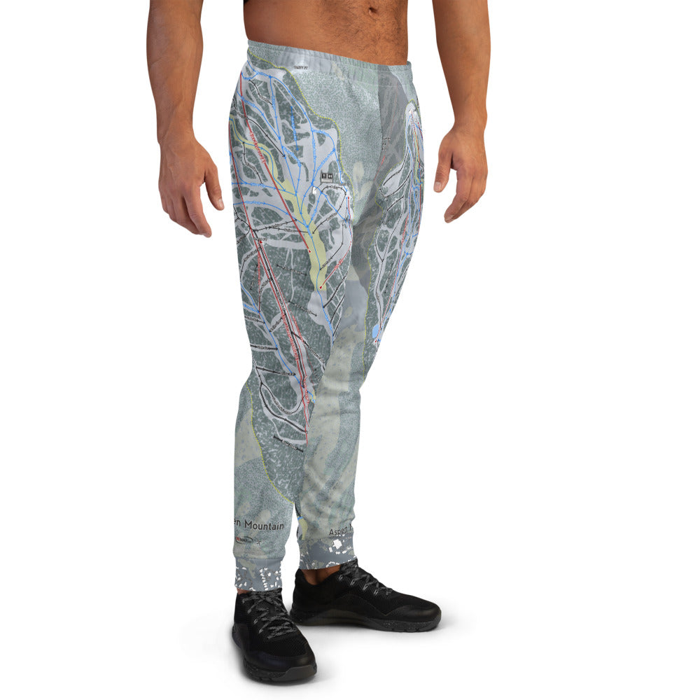 Aspen Mountain, Colorado Ski Trail Map Men's Mid-Layer - Powderaddicts