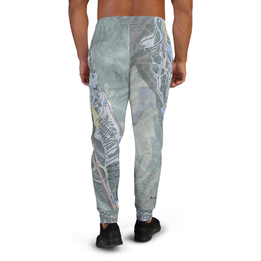 Aspen Mountain, Colorado Ski Trail Map Men's Mid-Layer - Powderaddicts