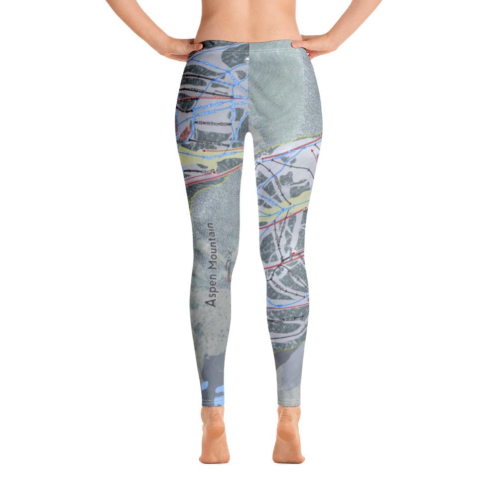 Aspen Mountain, Colorado Ski Trail Map Women's Base Layer Bottom - Powderaddicts