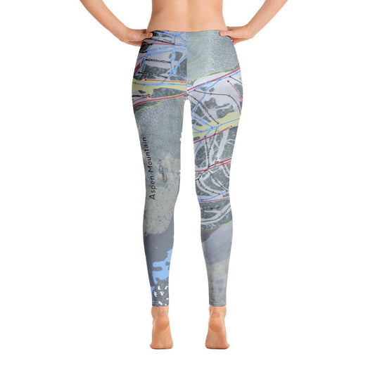 Aspen Mountain, Colorado Ski Trail Map Women's Base Layer Bottom - Powderaddicts