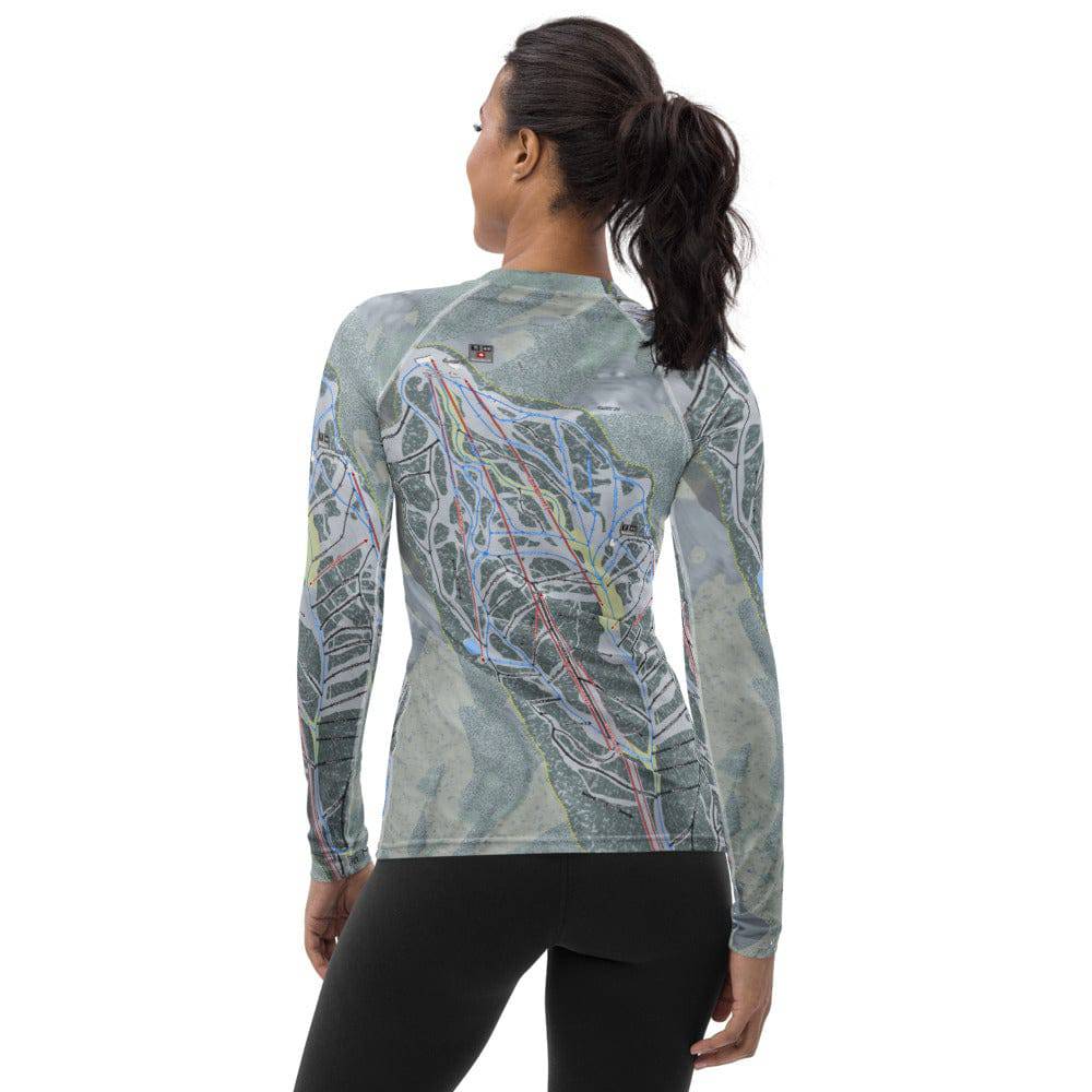 Aspen Mountain, Colorado Ski Trail Map Women's Base Layer Top - Powderaddicts