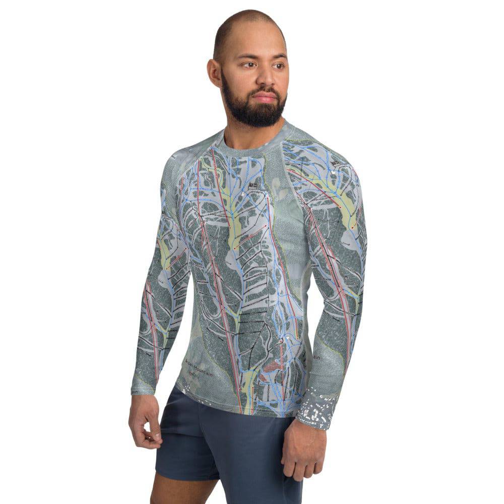 Aspen Mtn, Colorado Ski Trail Map Men's Base Layer Top - Powderaddicts
