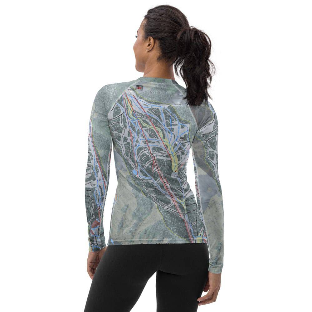 Aspen Mtn, Colorado Ski Trail Map Women&#39;s Base Layer Top - Powderaddicts