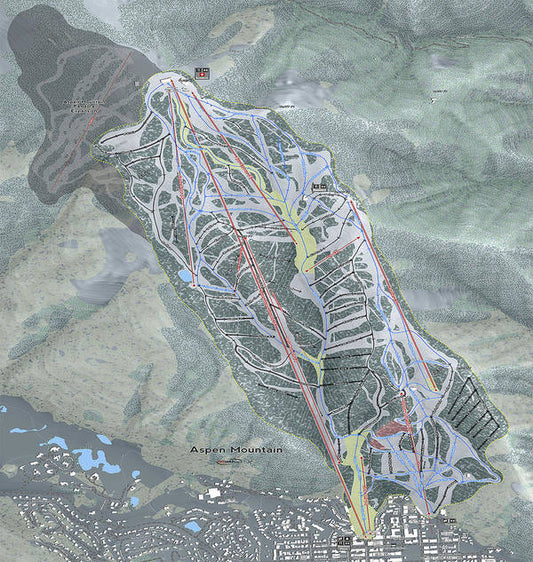 Aspen Mtn Ski Trail Map - Art Print - Powderaddicts