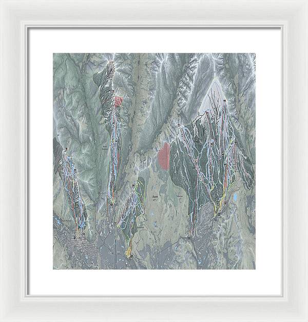 Aspen Snowmass Ski Trail Map - Framed Print - Powderaddicts