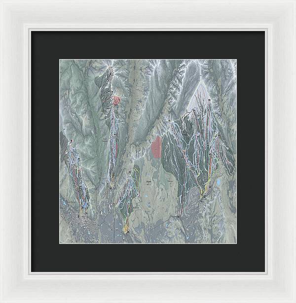 Aspen Snowmass Ski Trail Map - Framed Print - Powderaddicts