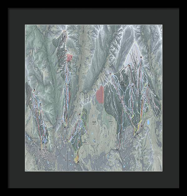 Aspen Snowmass Ski Trail Map - Framed Print - Powderaddicts