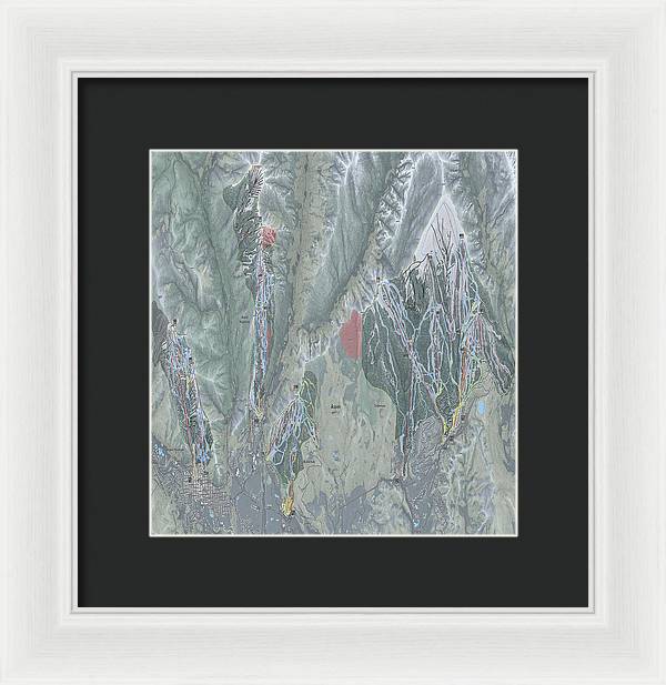 Aspen Snowmass Ski Trail Map - Framed Print - Powderaddicts