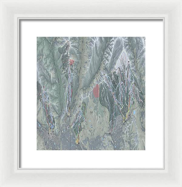Aspen Snowmass Ski Trail Map - Framed Print - Powderaddicts
