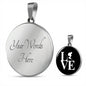 LOVE Ski Black Ellipse Pendant Necklace - Powderaddicts