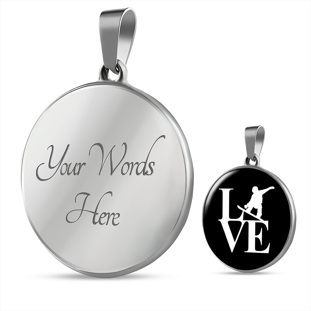 LOVE Snowboard Pendant Necklace - Powderaddicts