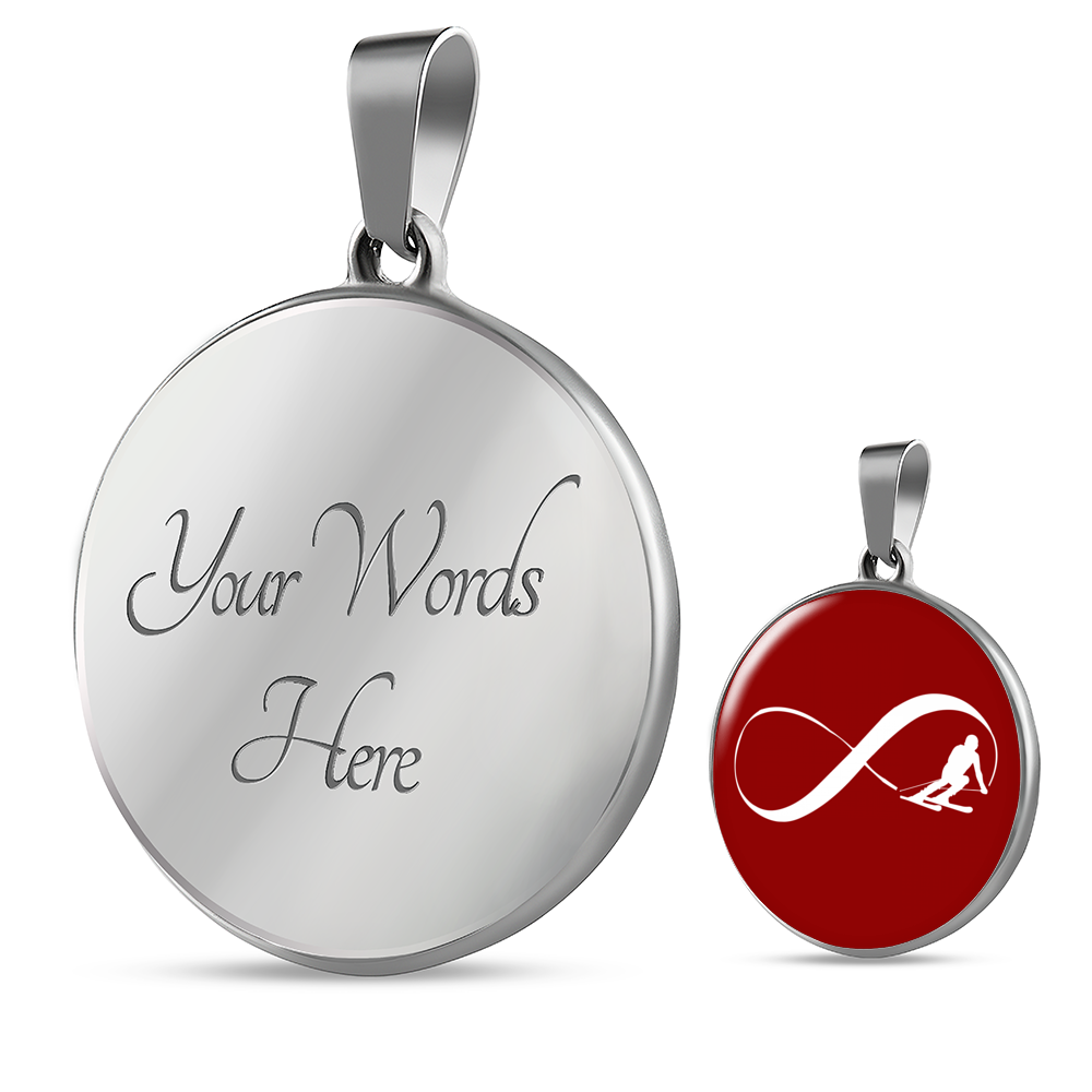 Infinity Ski Red Pendant Necklace - Powderaddicts