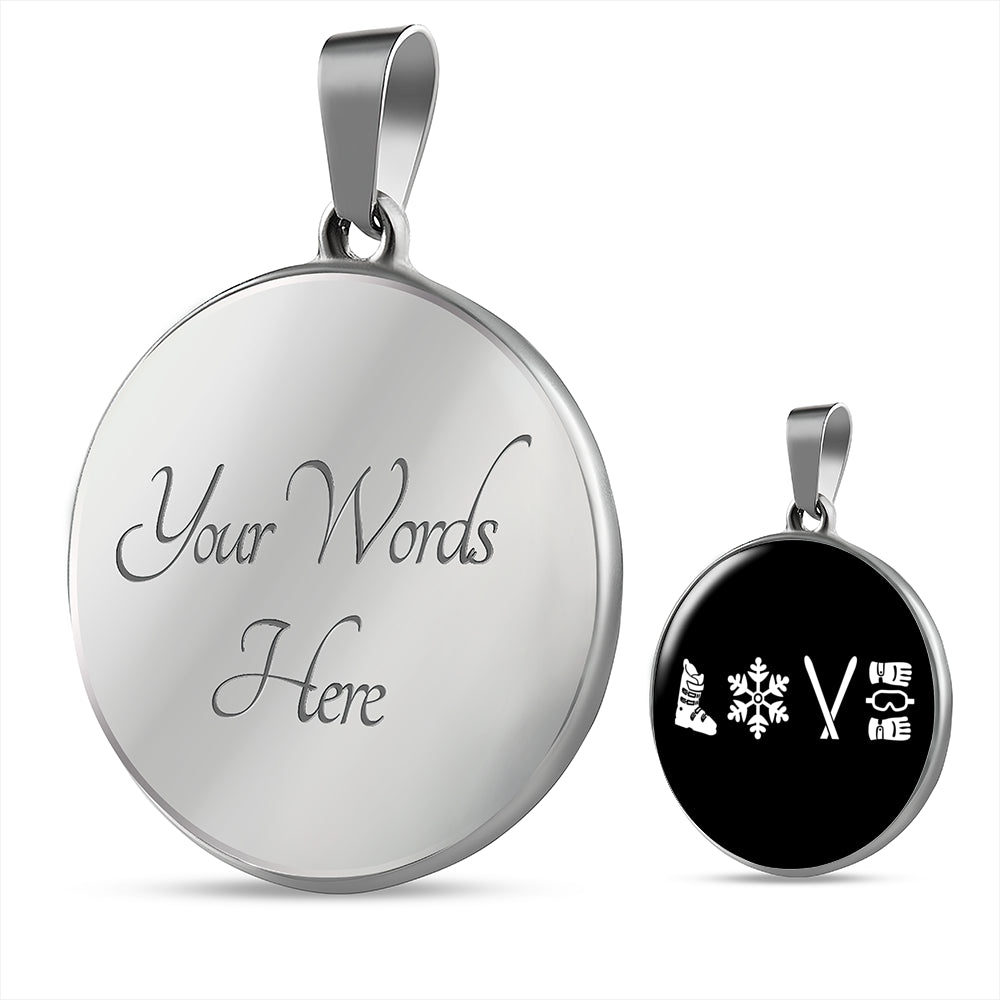 Love Ski Pendant Necklace - Powderaddicts