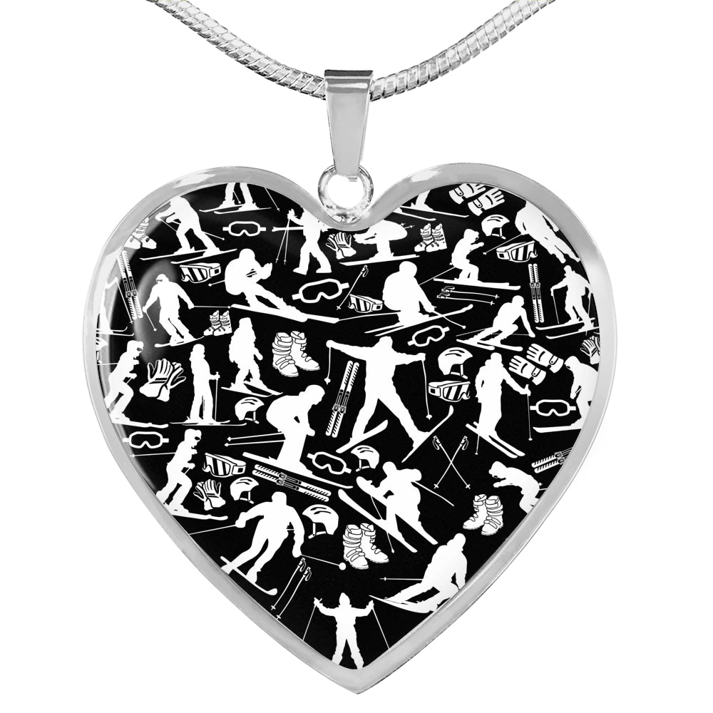 Ski Heart Necklace - Powderaddicts