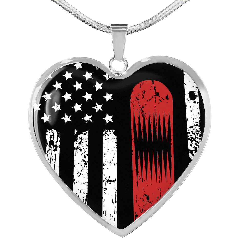 USA Snowboard Pendant Necklace - Powderaddicts