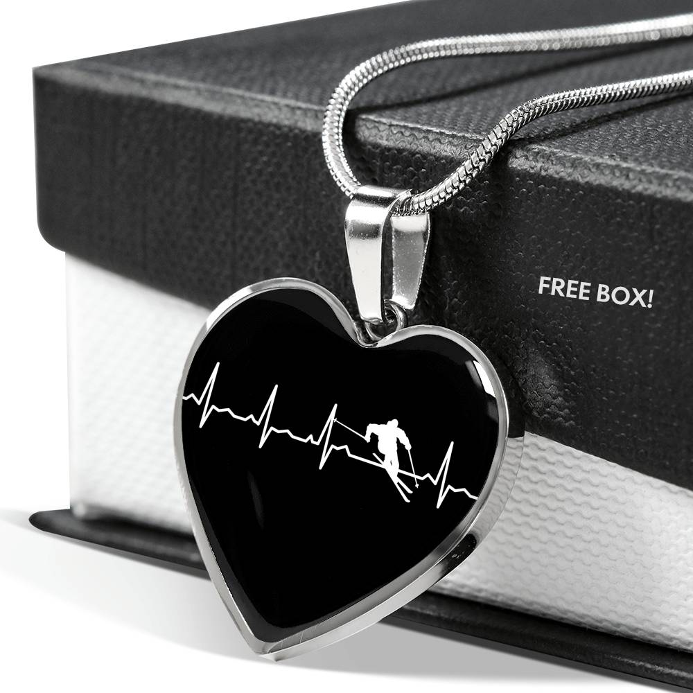 Ski Is My Heartbeat Pendant Necklace - Powderaddicts