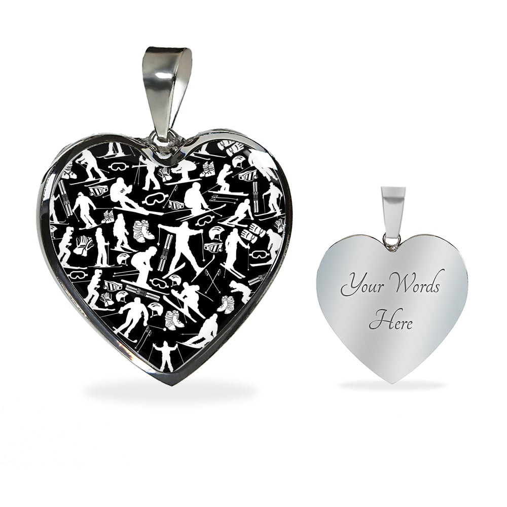 Ski Heart Necklace - Powderaddicts