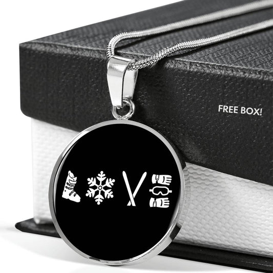 Love Ski Pendant Necklace - Powderaddicts