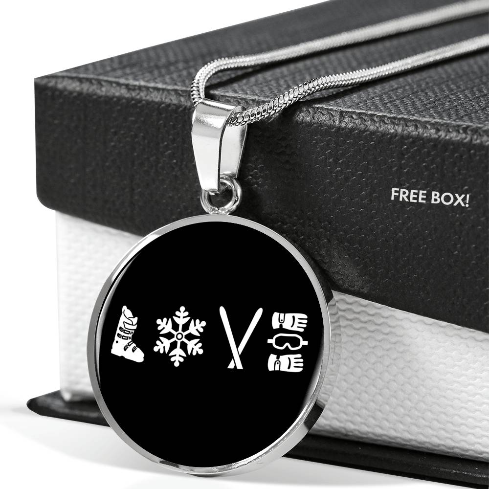 Love Ski Pendant Necklace - Powderaddicts