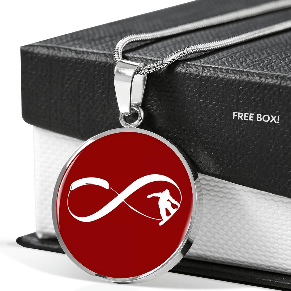 Infinity Snowboard Red Pendant Necklace - Powderaddicts