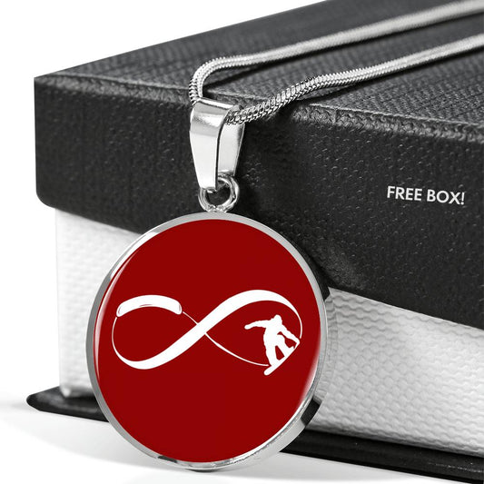 Infinity Snowboard Red Pendant Necklace - Powderaddicts