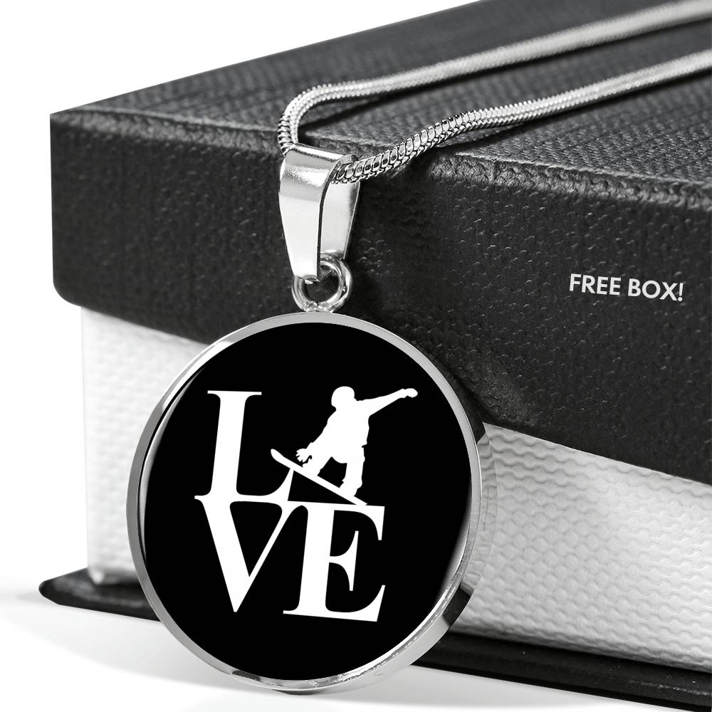 LOVE Snowboard Pendant Necklace - Powderaddicts