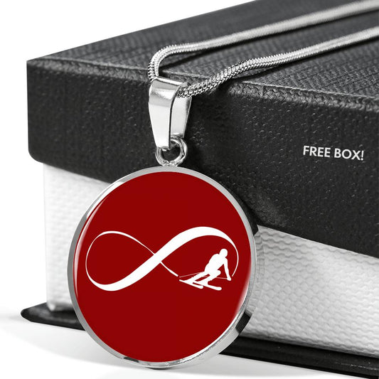 Infinity Ski Red Pendant Necklace - Powderaddicts