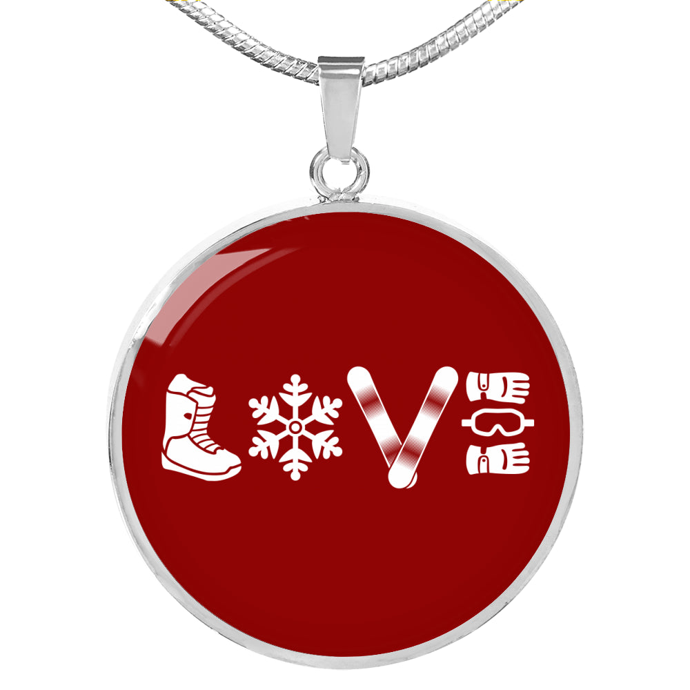 Love Snowboard Red Pendant Necklace - Powderaddicts