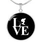 LOVE Ski Black Ellipse Pendant Necklace - Powderaddicts