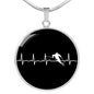 Ski Is My Heartbeat Circle Pendant Necklace - Powderaddicts