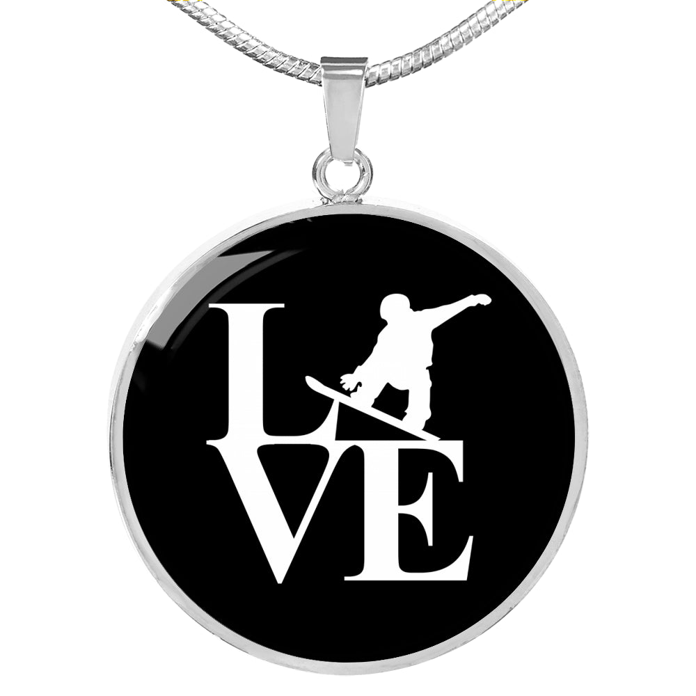 LOVE Snowboard Pendant Necklace - Powderaddicts
