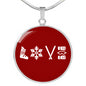 Love Ski Red Pendant Necklace - Powderaddicts